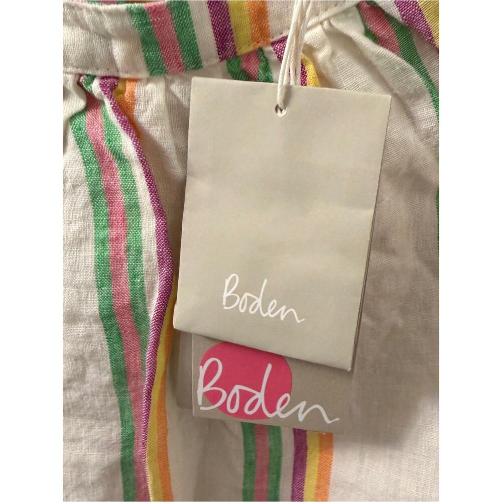 NWT $110 BODEN Katie linen striped blouse Top Sz 6/small - Picture 4 of 9